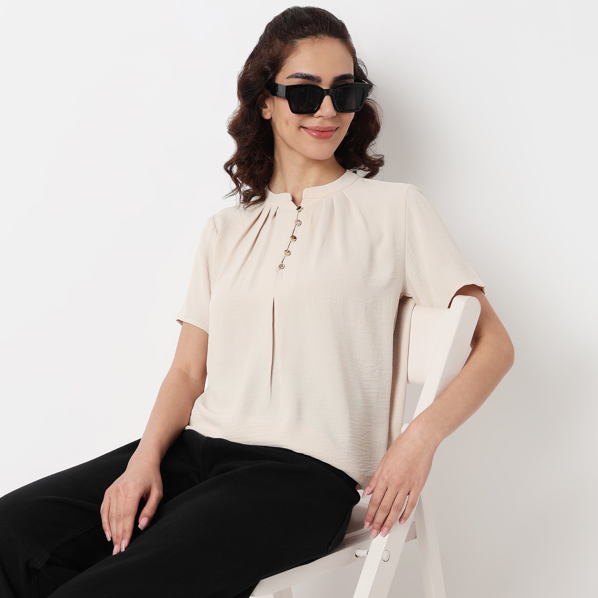Band Neck Solid Top