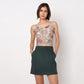 Printed Cropped Sleeveless Top