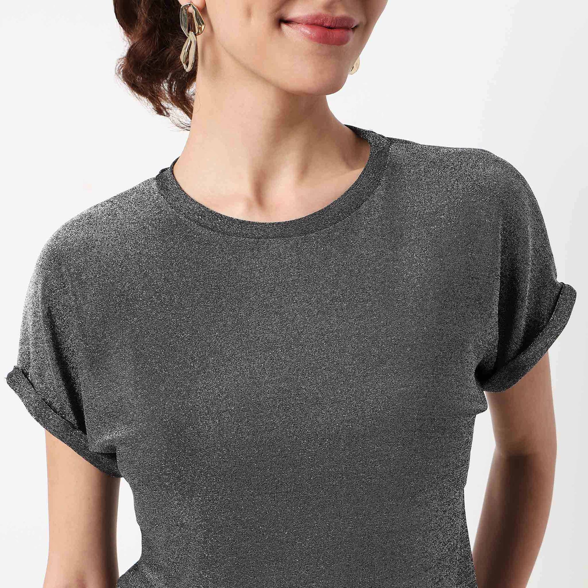 Structured Round Neck Top