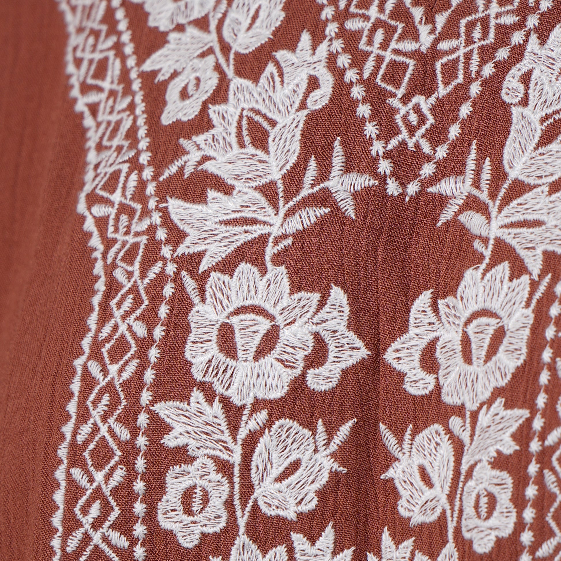 Embroidered V-Neck Top