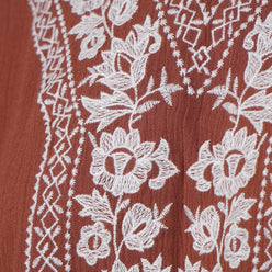 Embroidered V-Neck Top