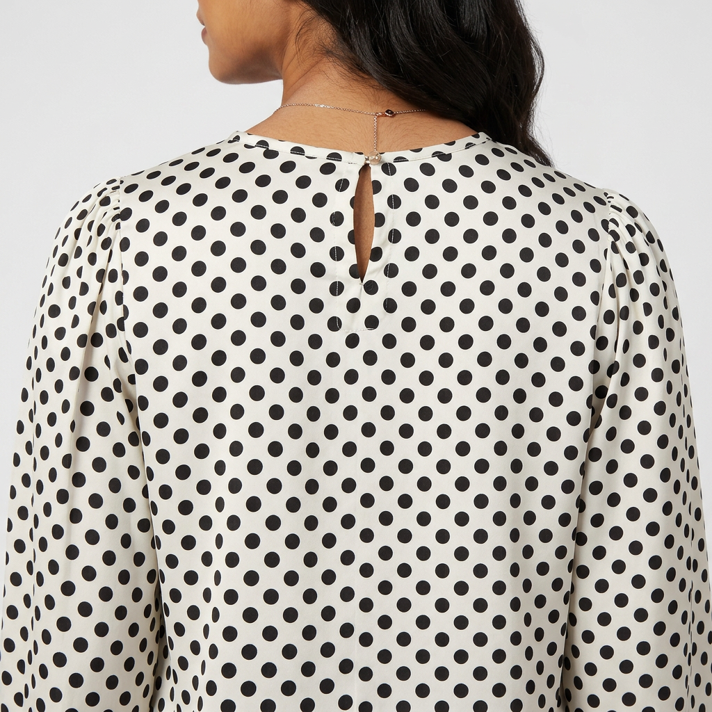 Polka Dot Round Neck Top