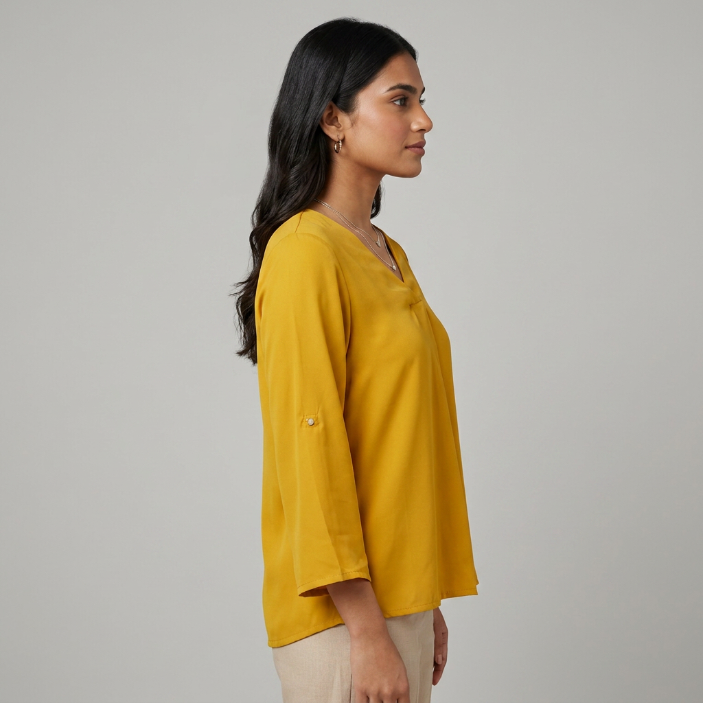 Solid V-Neck Top