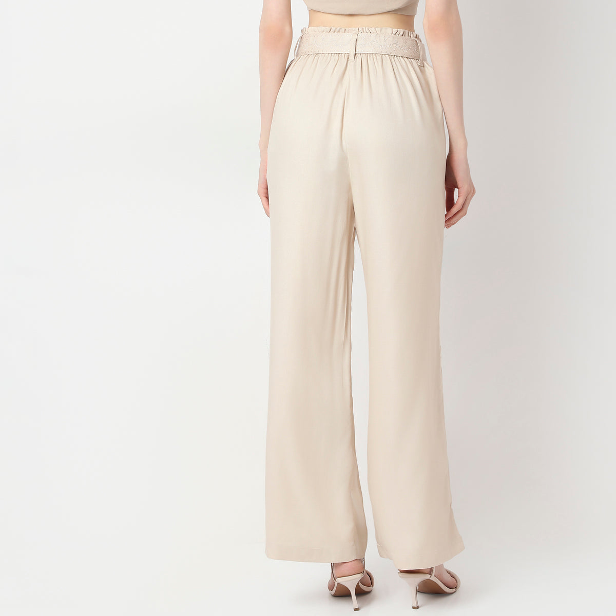 Solid Mid Rise Trousers