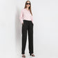 Regular Fit Solid High Rise Trousers