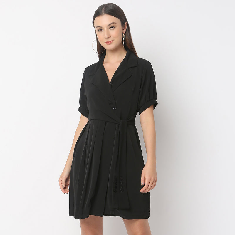 Regular Fit Solid Dress