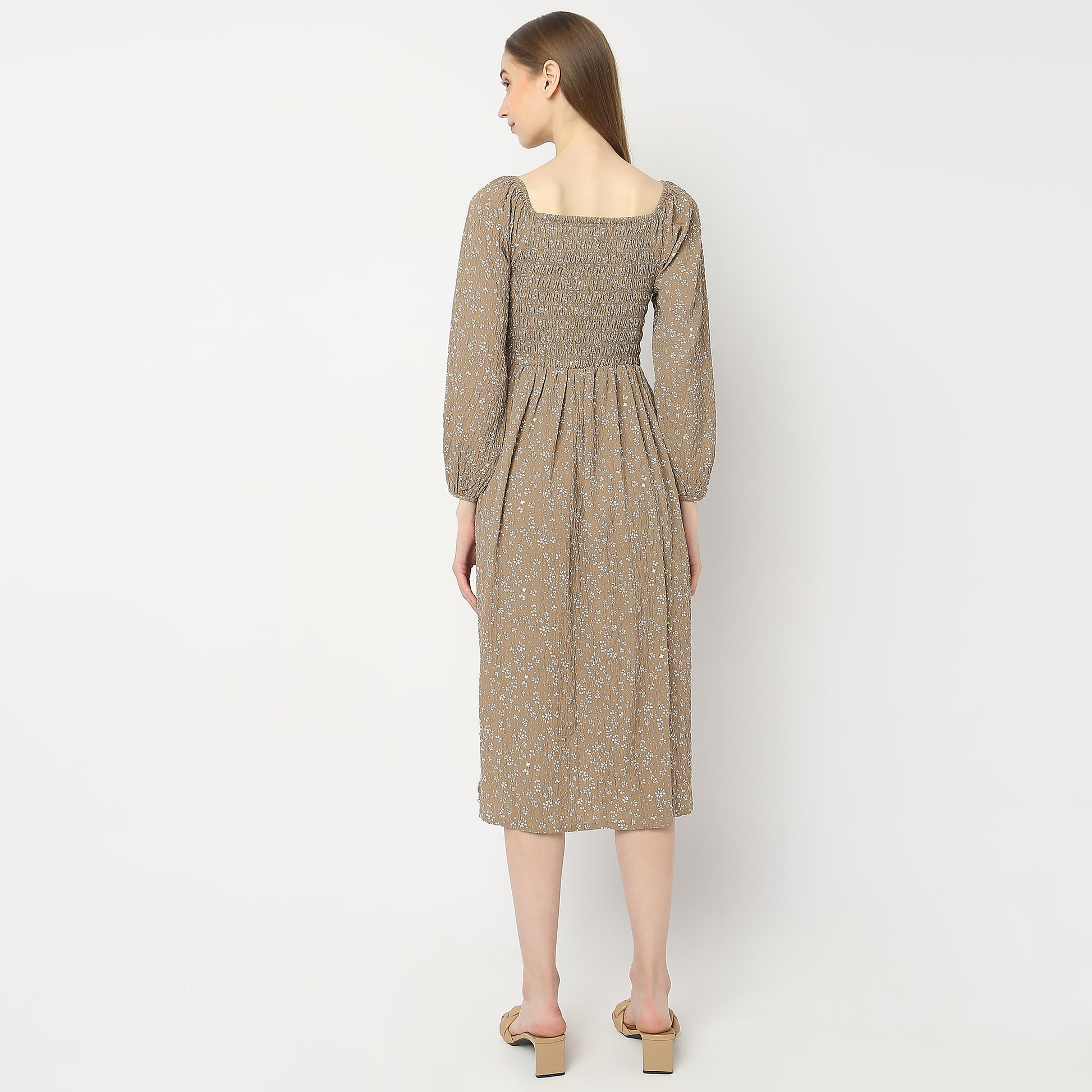 Flare Fit Printed Dress