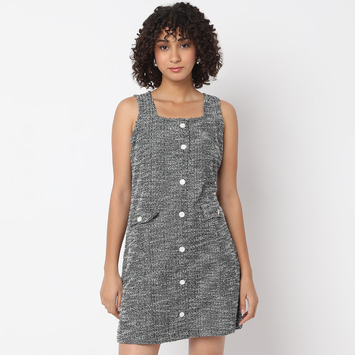 Regular Fit Solid Dress