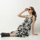 Flare Fit Printed Square Neck Dress