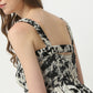 Flare Fit Printed Square Neck Dress