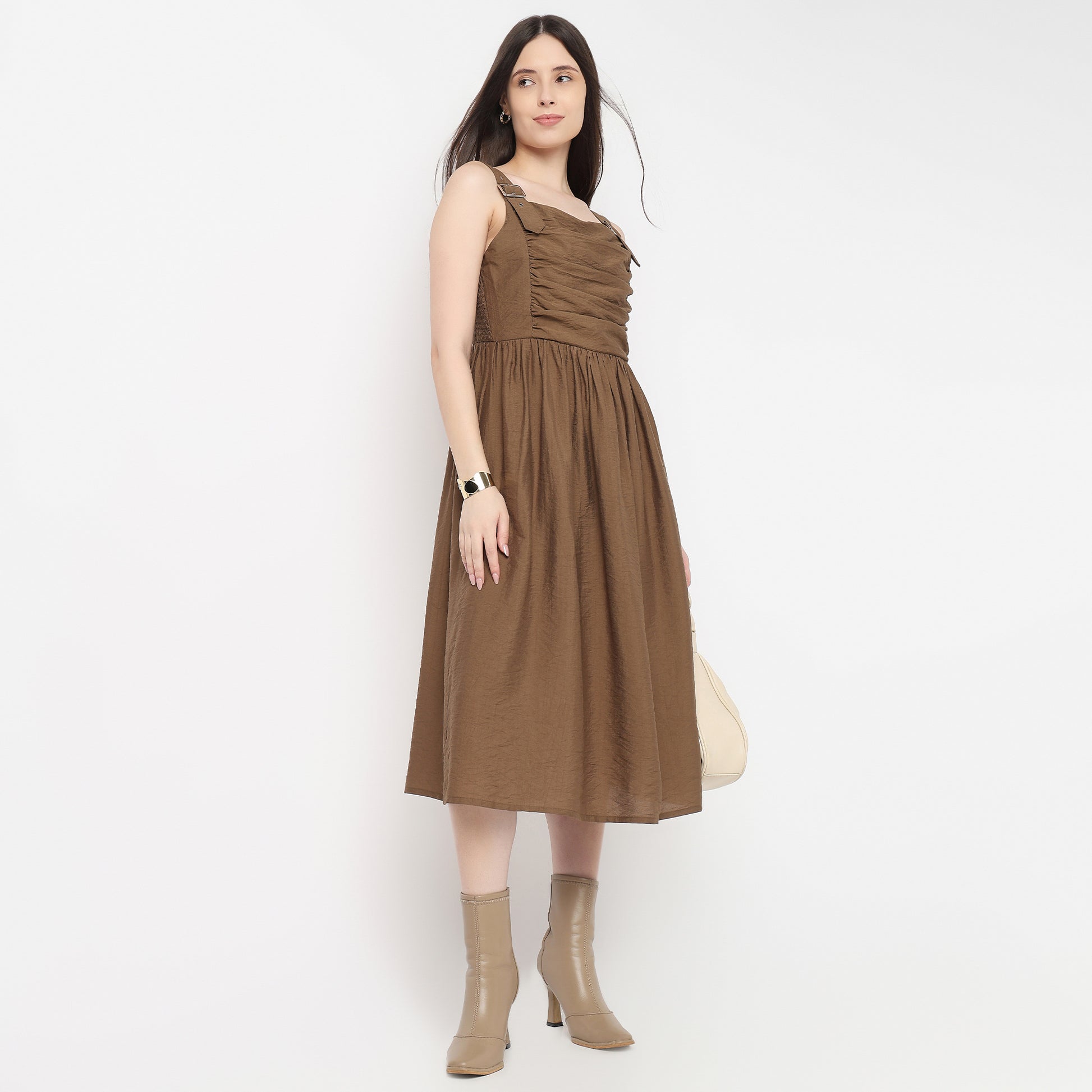 Betty Layered Maxi Dress With Ruching Detail