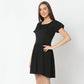 Flare Fit Solid Scoop Neck Above Knee Dress