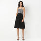 Betty Flared Sleeveless Solid Dress.