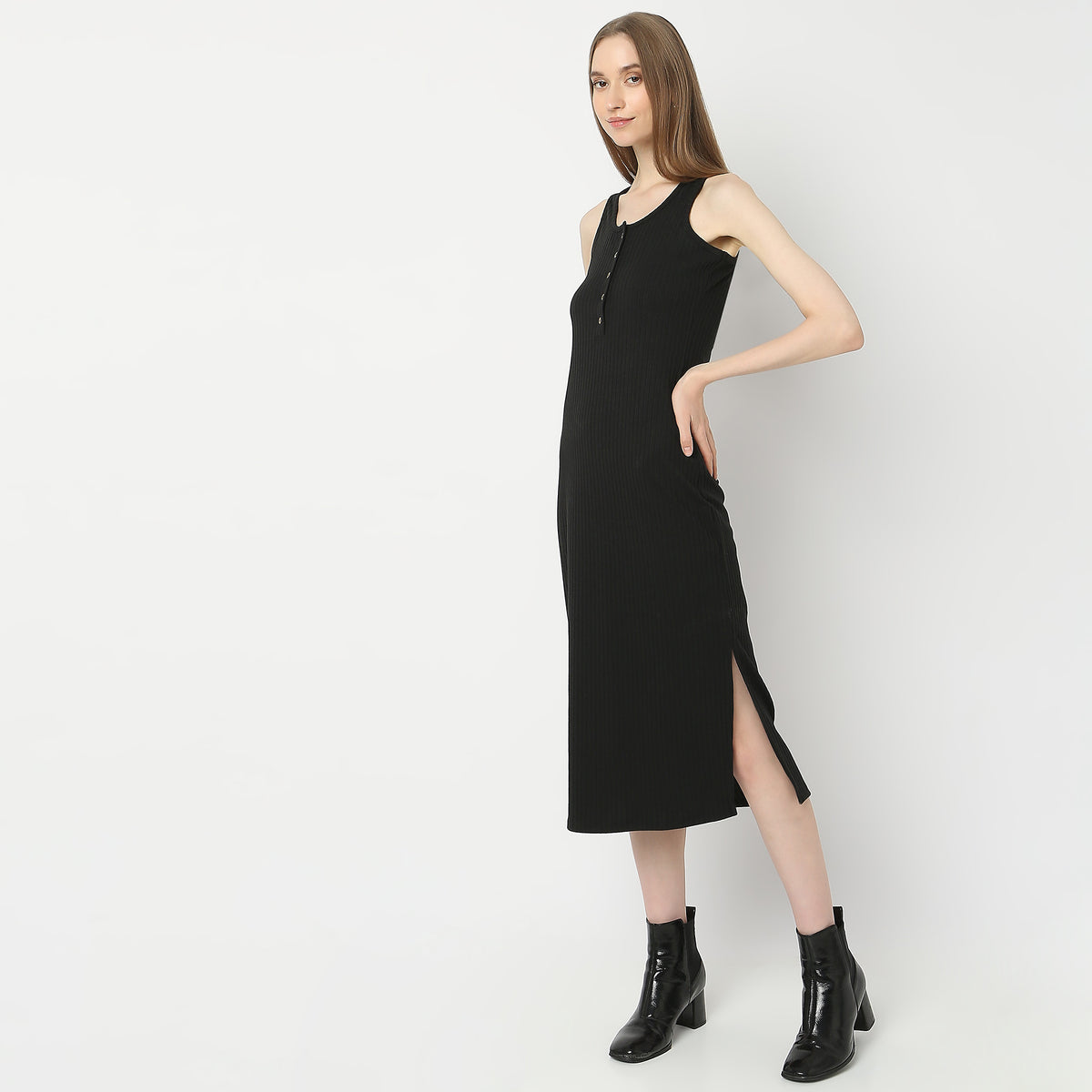 Slim Fit Solid Dress