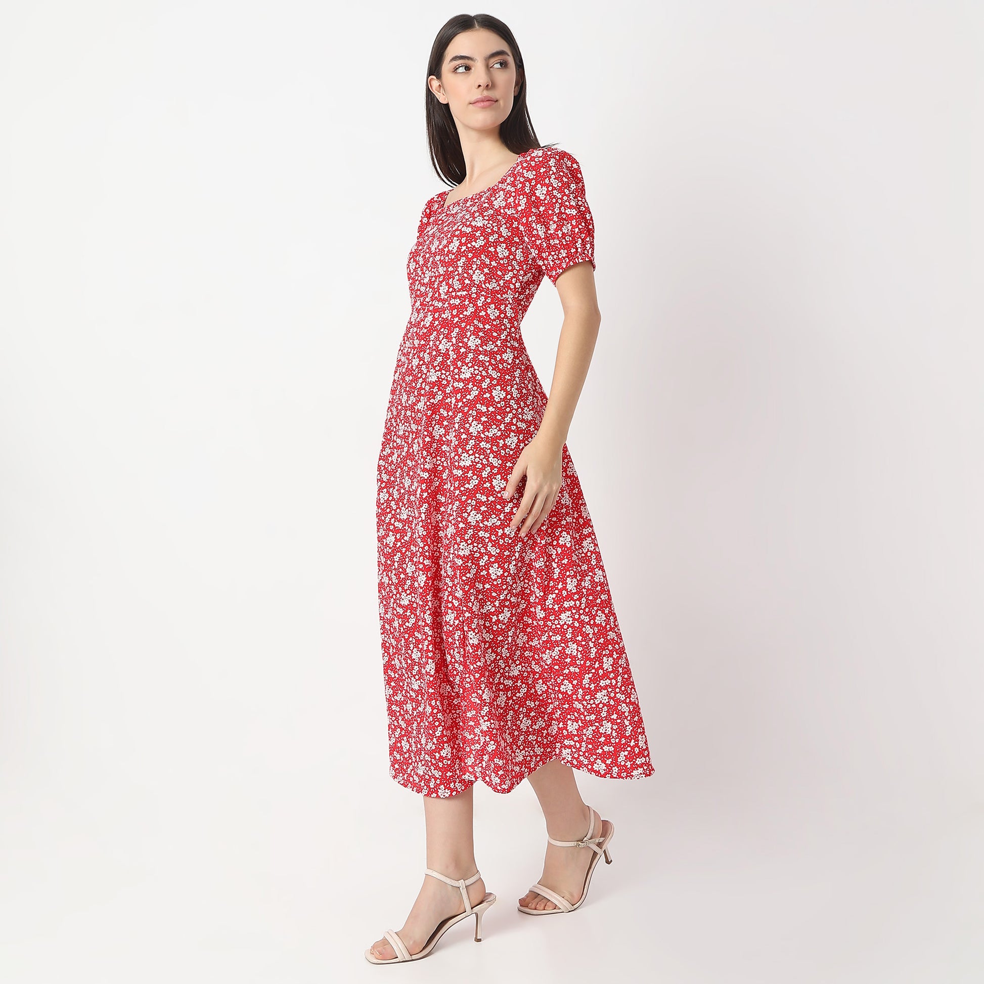 Flare Fit Printed Dress