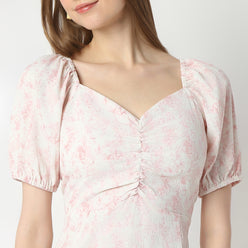 Regular Fit Printed Above Knee Dress