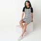 Checkered Cotton Polyester Dress