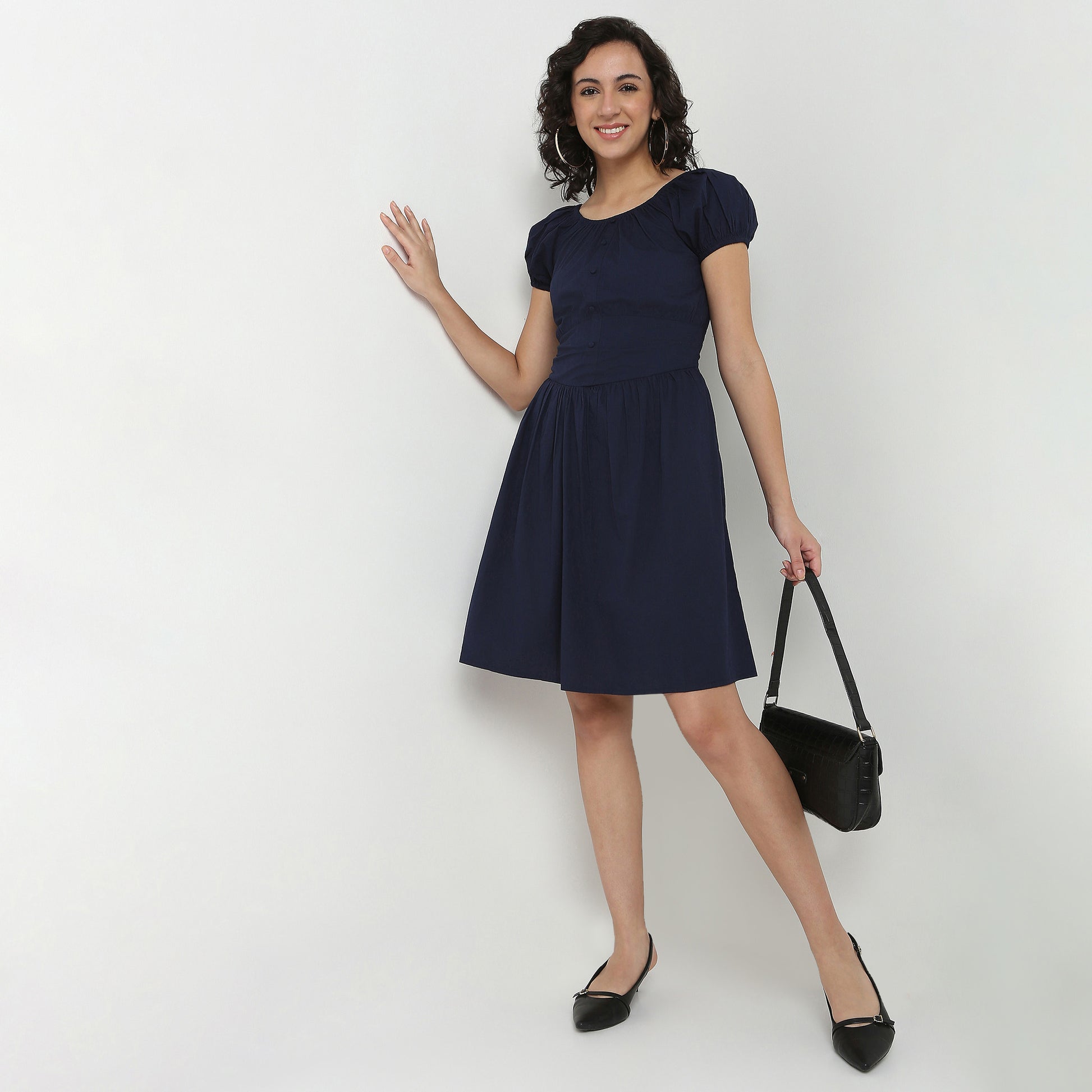 Cotton Fabric Flare Dress