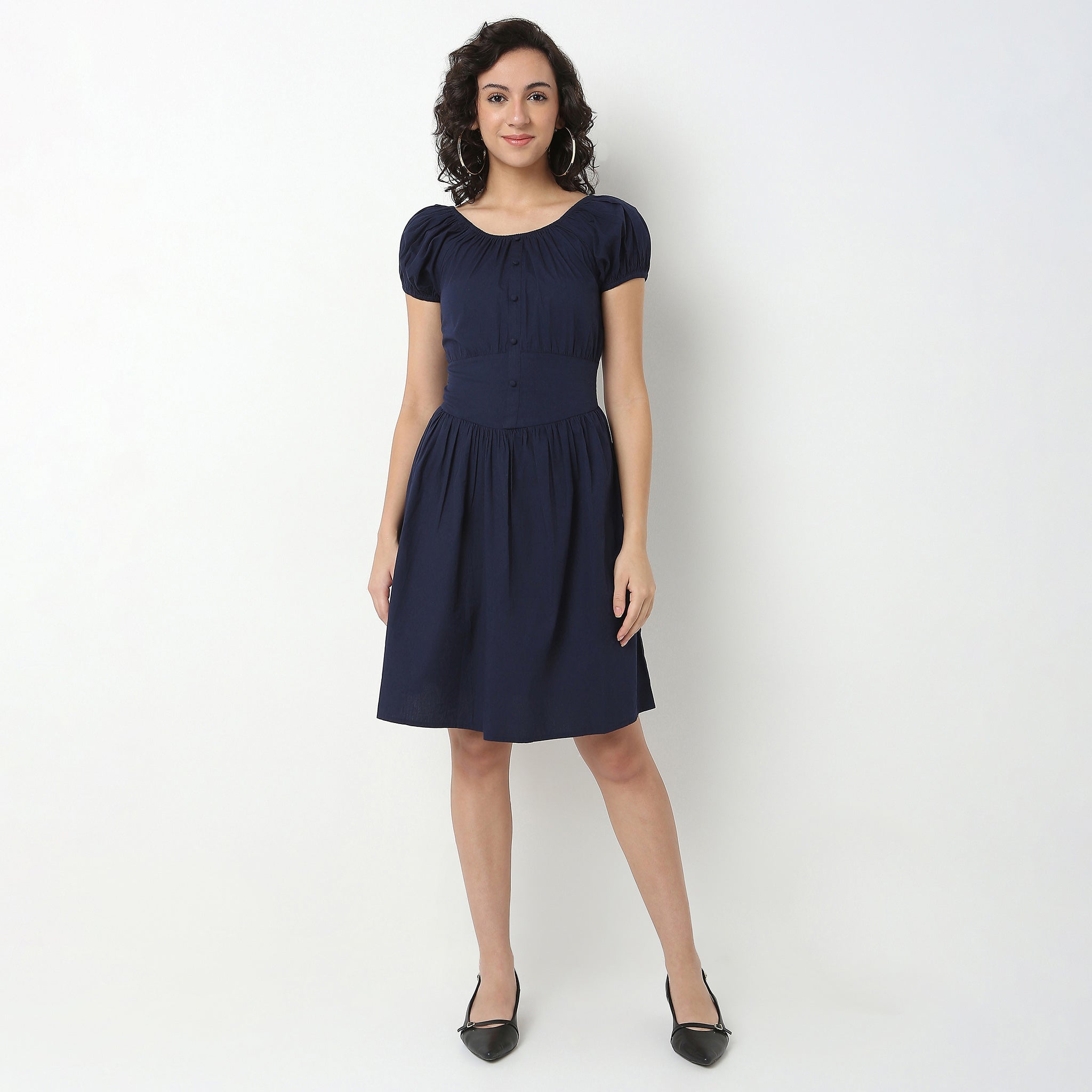 Cotton Fabric Flare Dress