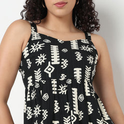 Buy Women Flare Fit Tribal Sleeveless Dress  - Style Union