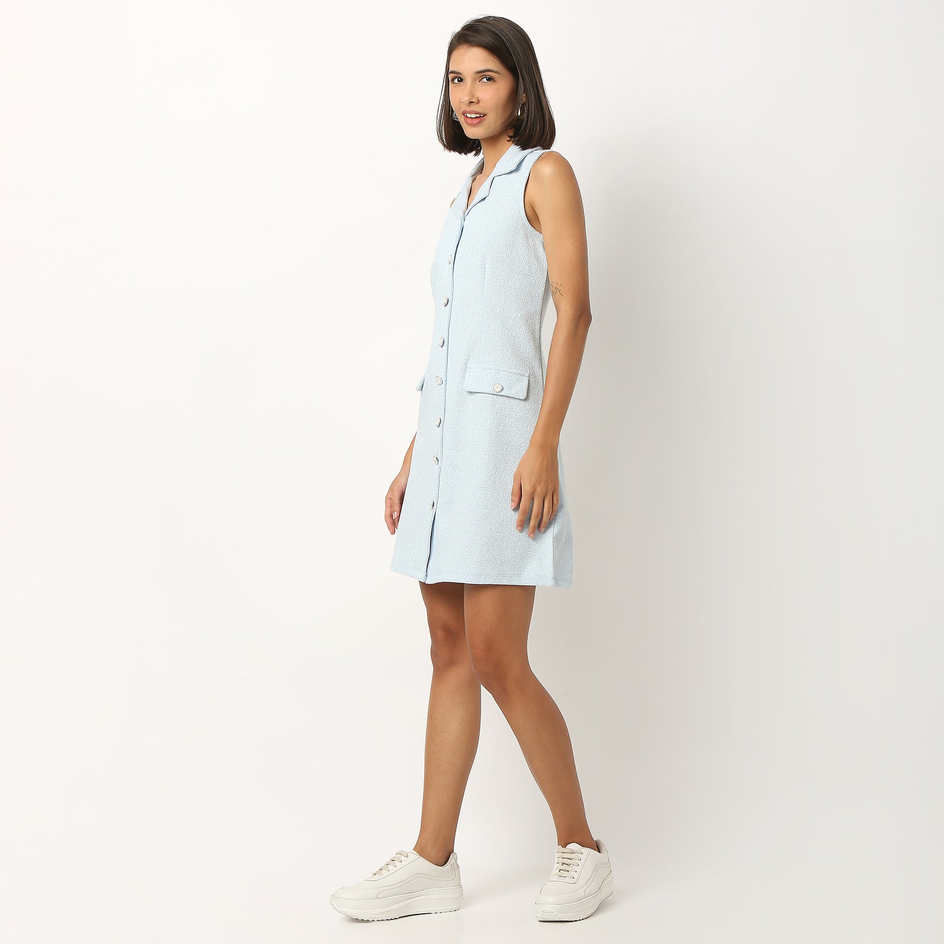 Polyester Cotton Spandex Knee Length Dress