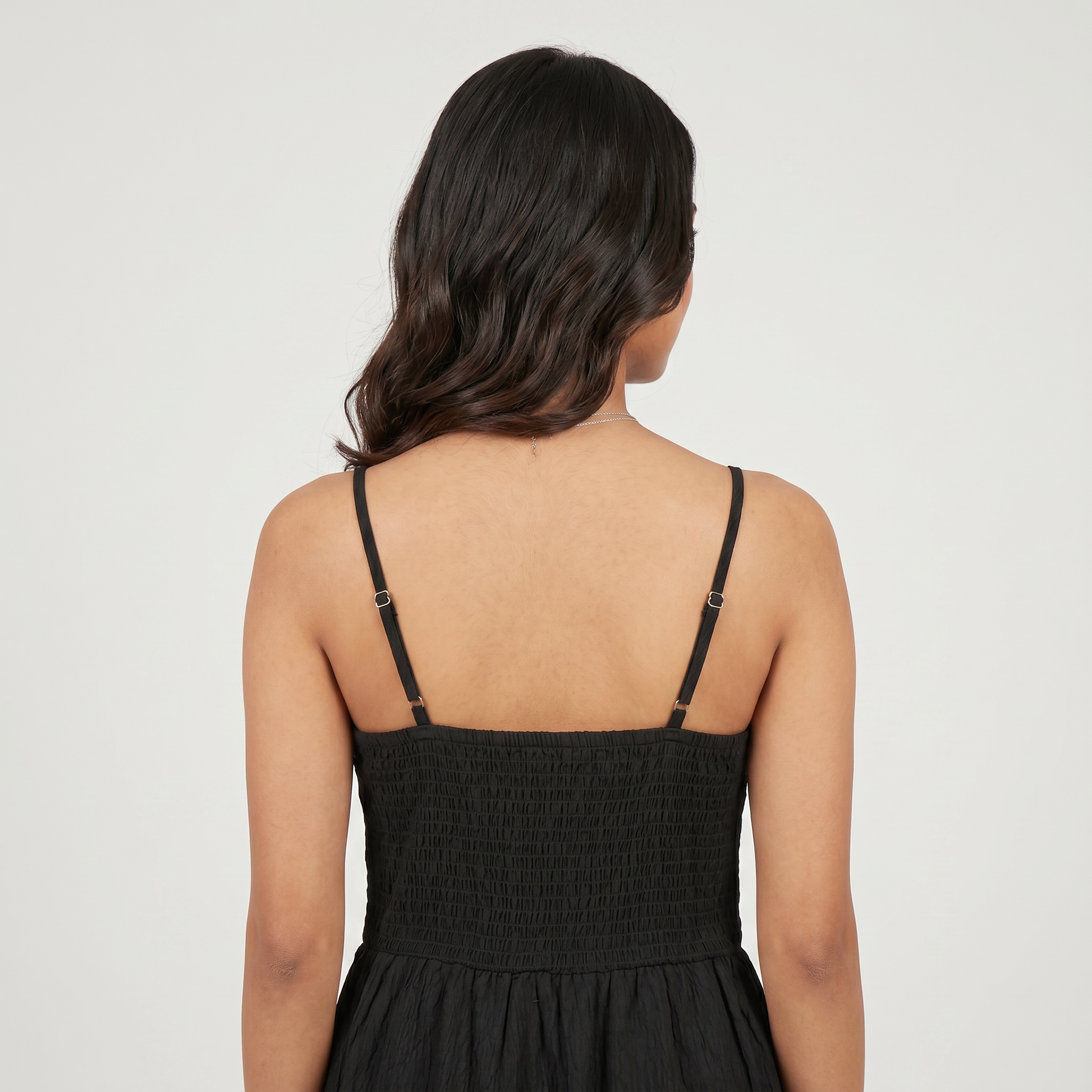 Solid V-Neck Flared Dress