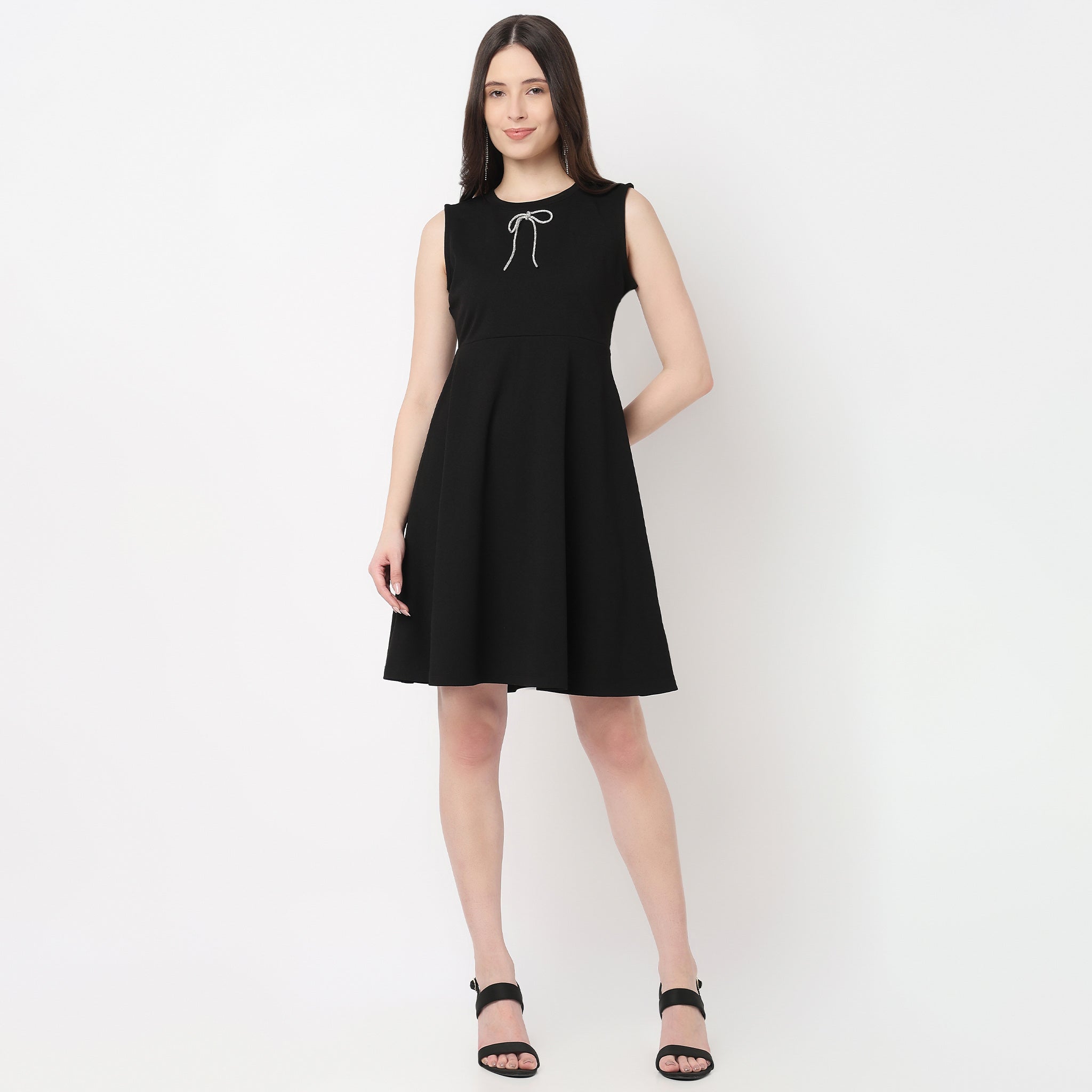 A Line Betty Dress With Bow Detail