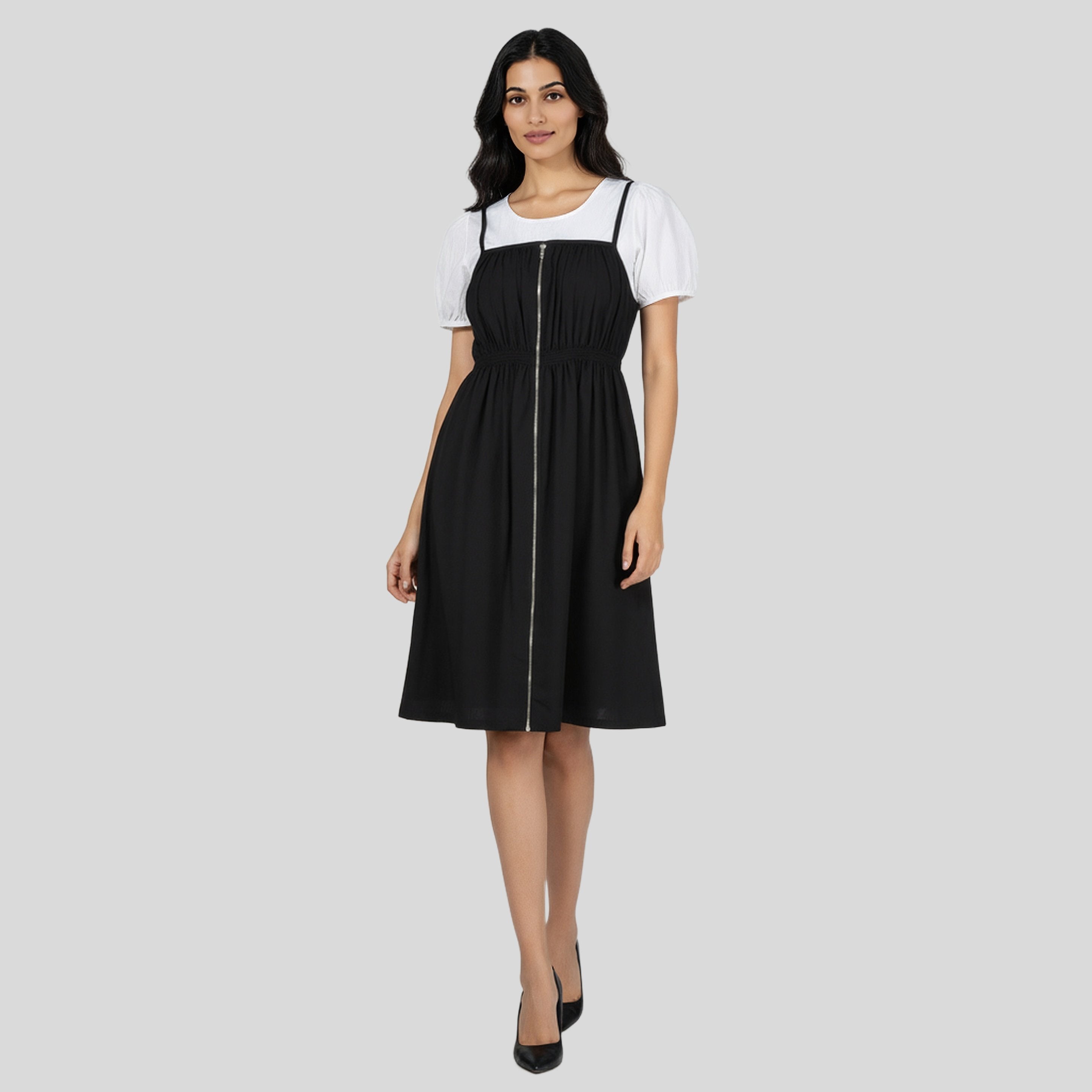 Cotton Betty Dress With Metal Zipper