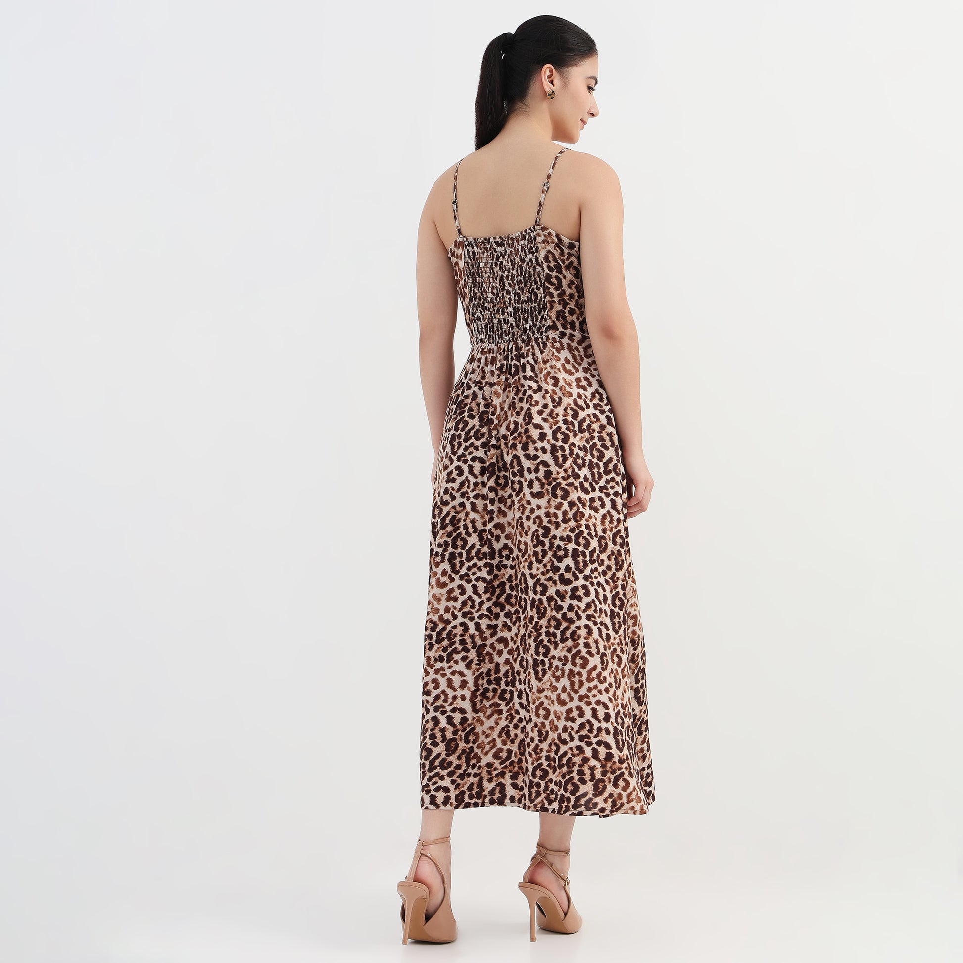 Animal Print Flared Dress
