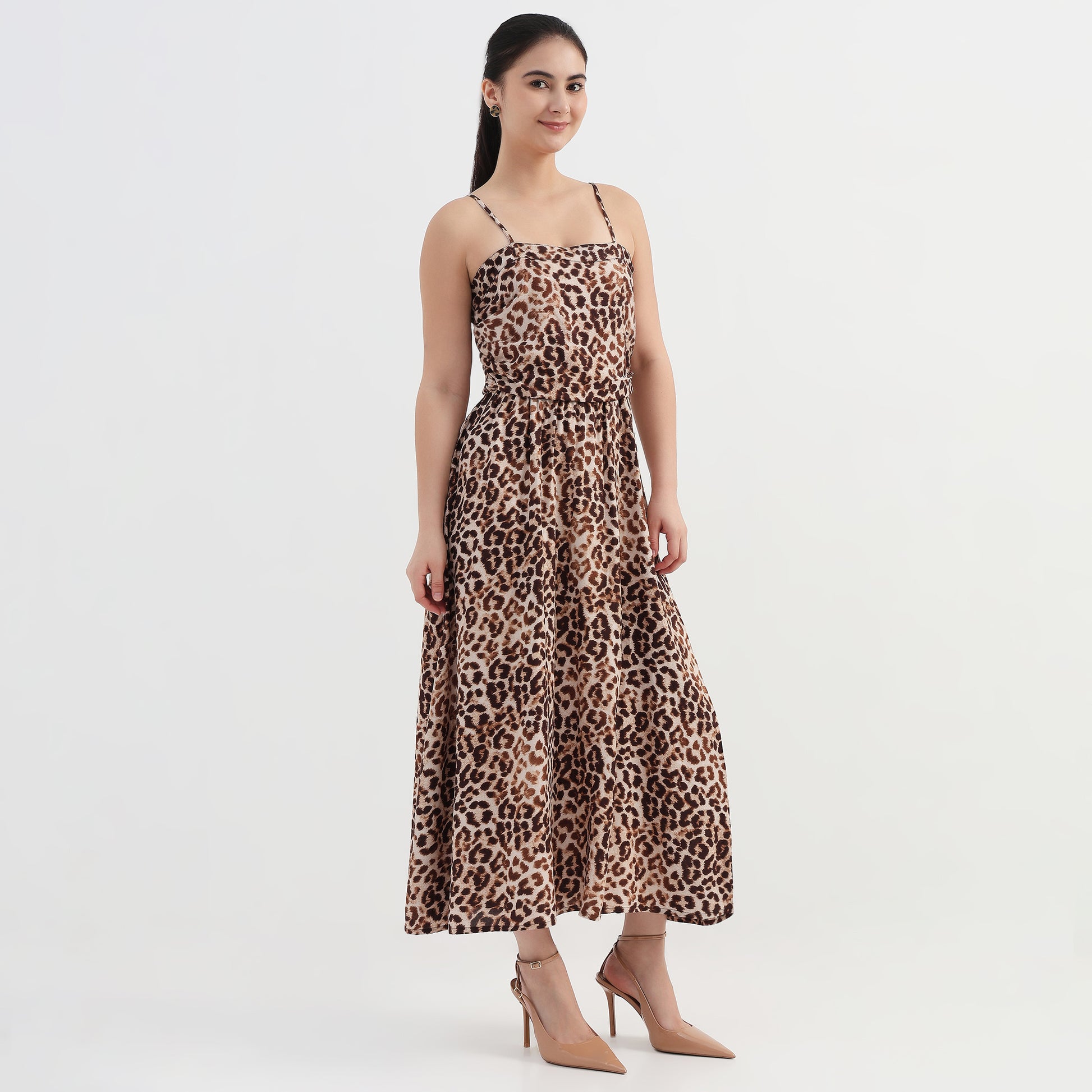 Animal Print Flared Dress