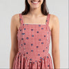 Checkered Flare Strappy Dress