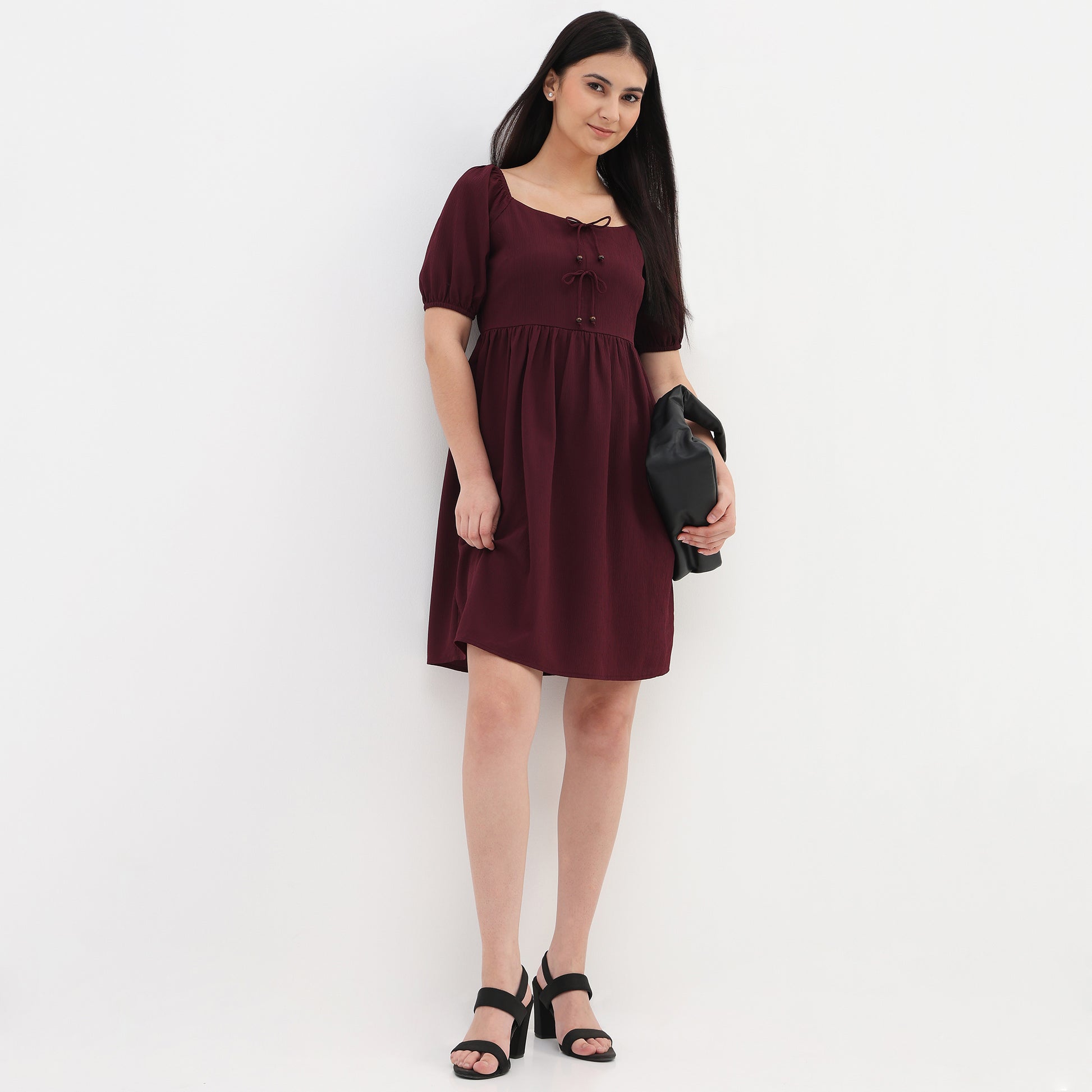 Solid Flared Dress