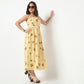 Printed Strappy Flared Dress