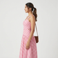 Checked Sweetheart Neck Flared Dress