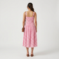 Checked Sweetheart Neck Flared Dress