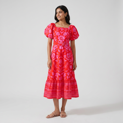 Cotton Printed Flared Dress