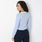 V-Neck Striped Cropped T-Shirt