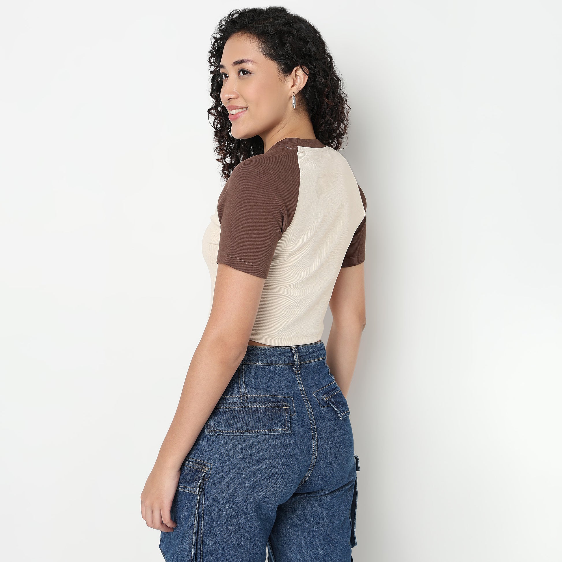 Buy Women Fitted Solid Short Sleeve T-Shirt  - Style Union