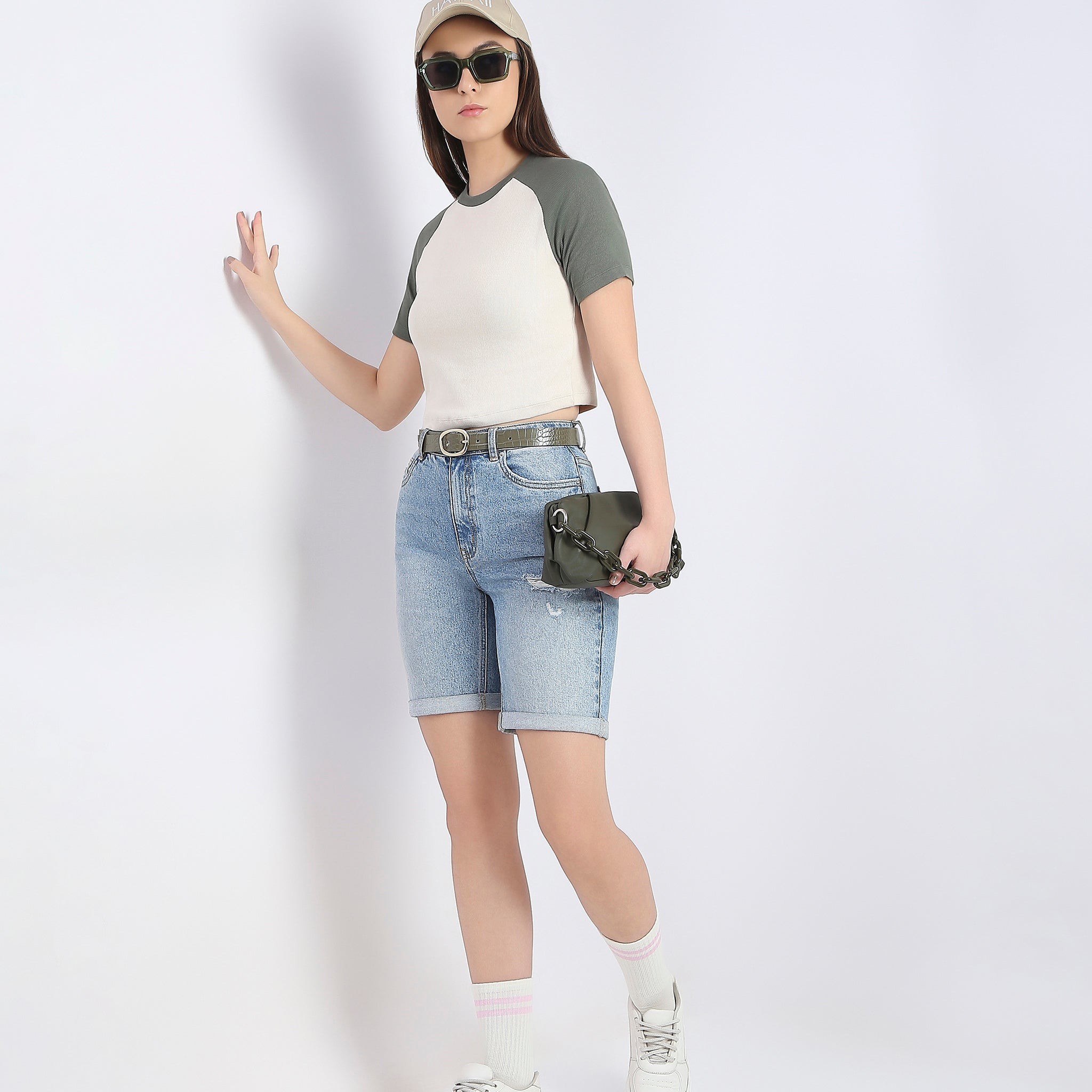 Buy Women Fitted Solid Short Sleeve T-Shirt  - Style Union