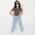 Striped Polo T-Shirt With Mock Neck Zipper
