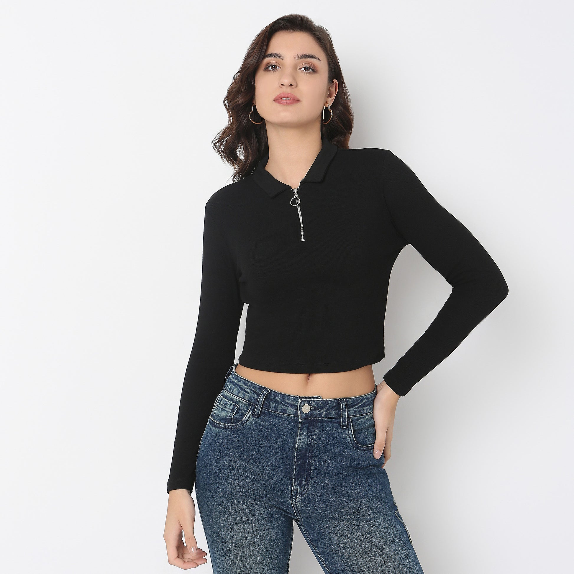 Buy Women Fitted Solid Short Sleeve T-Shirt  - Style Union