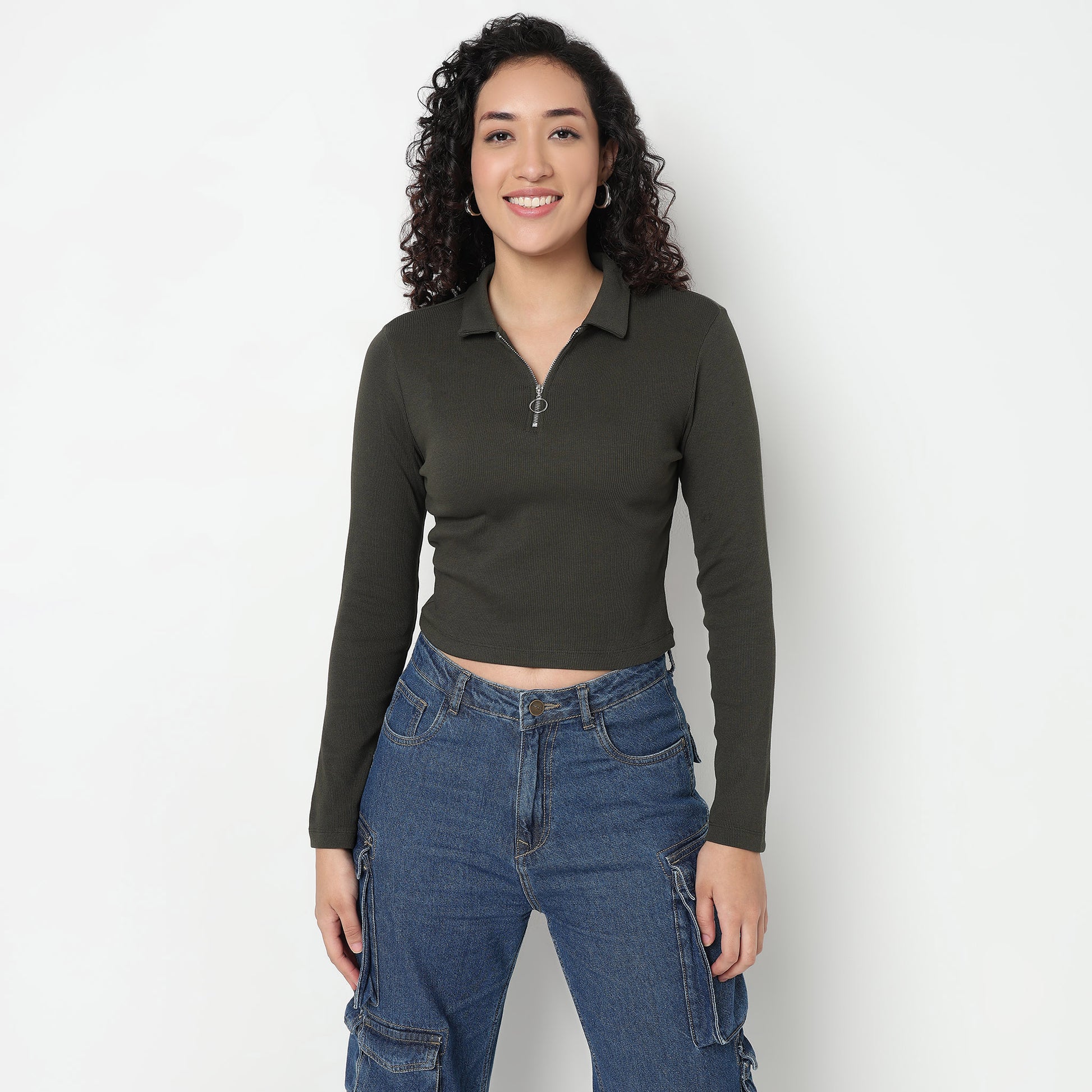 Buy Women Fitted Solid Short Sleeve T-Shirt  - Style Union