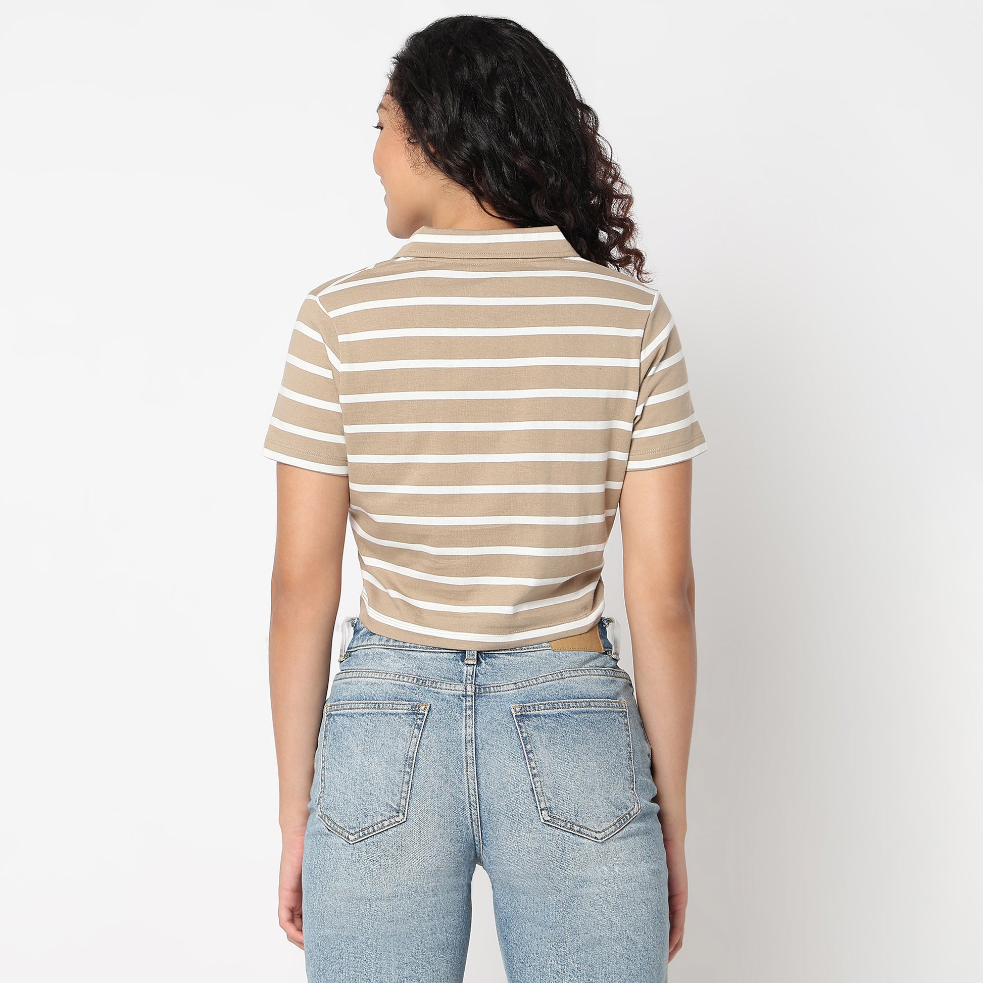 Striped Polo Neck Betty T-Shirt