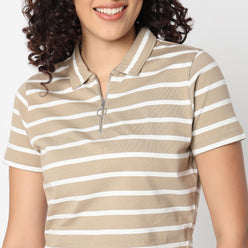 Striped Polo Neck Betty T-Shirt