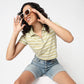 Striped Polo Neck Betty T-Shirt