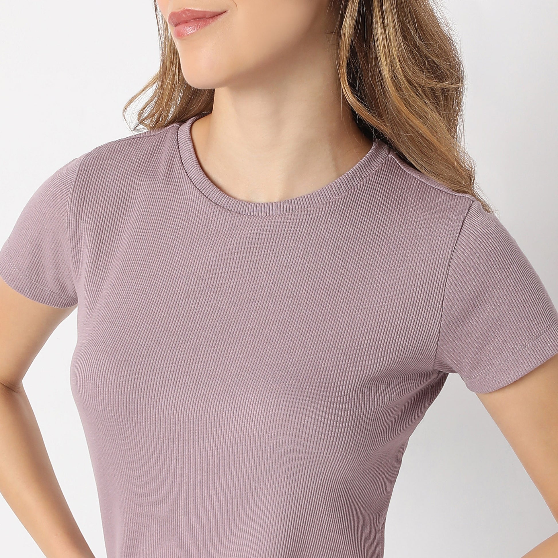Buy Women Regular Fit Solid Short Sleeve T-Shirt  - Style Union