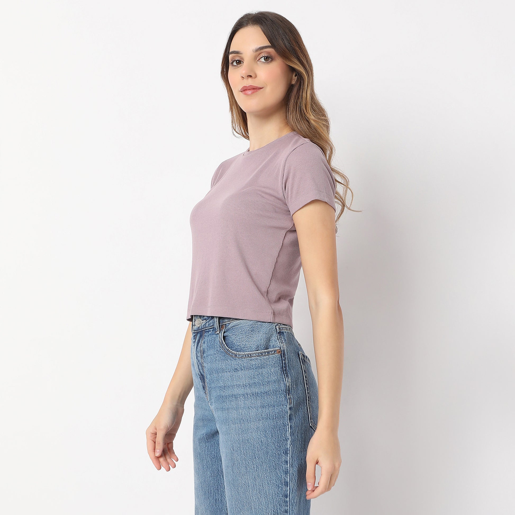 Buy Women Regular Fit Solid Short Sleeve T-Shirt  - Style Union