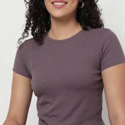 Buy Women Regular Fit Solid Short Sleeve T-Shirt  - Style Union