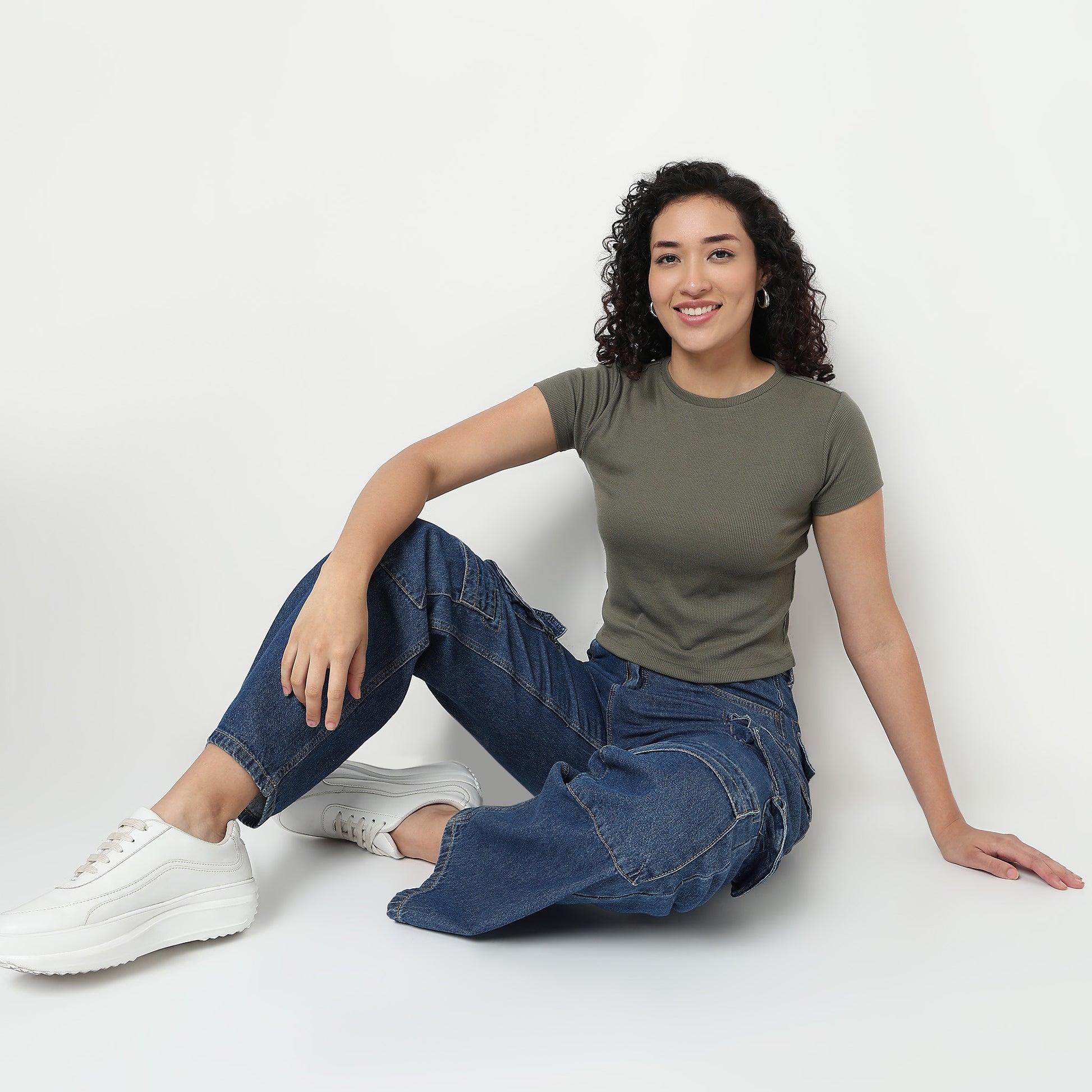 Buy Women Regular Fit Solid Short Sleeve T-Shirt  - Style Union