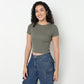 Buy Women Regular Fit Solid Short Sleeve T-Shirt  - Style Union